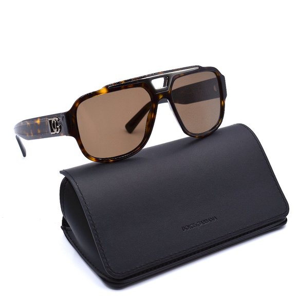 NEW DOLCE&GABBANA DG4389 502/73 HAVANA DARK BROWN AUTHENTIC SUNGLASSES - Picture 2 of 12